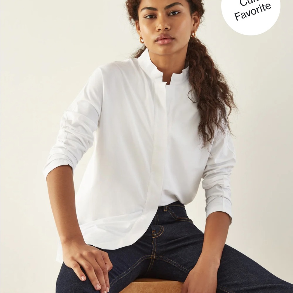 Aday something borrowed shirt in off white/light yellow